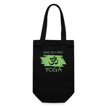 yoga - Geschenkbeutel für Flaschen - Schwarz - Vorne