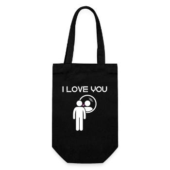 Ich liebe dich - I Love you - Geschenkbeutel für Flaschen - Schwarz - Vorne