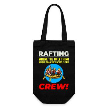 Rafting Team Floß Wildwasser Rafter Paddel Lustig - Geschenkbeutel für Flaschen - Schwarz - Vorne