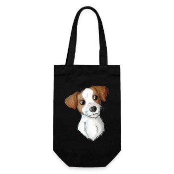 Jack Russell Pattern 2 2 - Geschenkbeutel für Flaschen - Schwarz - Vorne