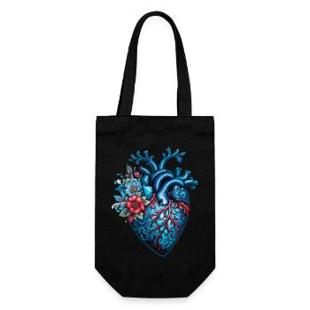 Blue Heart - Gift Bag for Bottles - black - Front