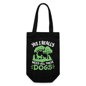 Hundeliebhaber Hundebesitzer - Geschenkbeutel für Flaschen - Schwarz - Vorne
