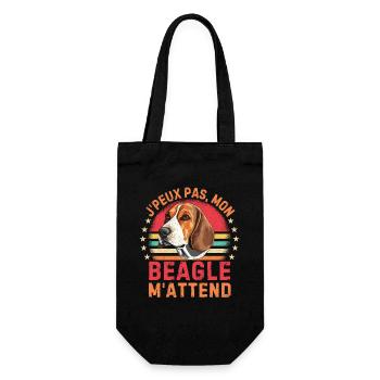 Chien de race beagle - Sac à bouteille - noir - Devant