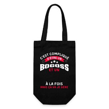 Pas facile d être un bogoss - Sac à bouteille - noir - Devant