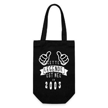 Légende 2003 Authentic 2003 Vintage Bursdag - Sac à bouteille - noir - Devant