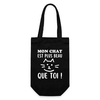 Mon Chat mignon est plus beau que toi - Sac à bouteille - noir - Devant