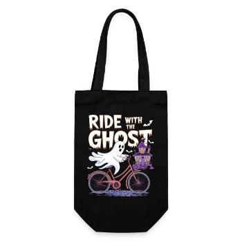 Ghostly Bicycle Ride Halloween Design - Gift Bag for Bottles - black - Front
