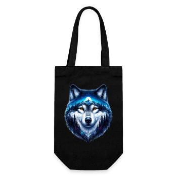 Wolf - Gift Bag for Bottles - black - Front