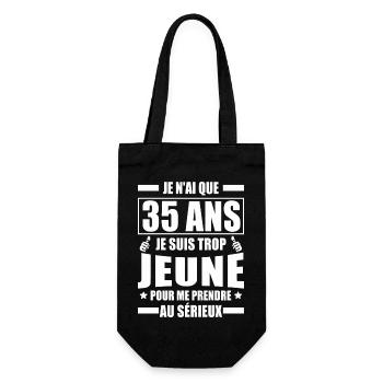 j'ai 35 ans / cadeau 35 ans / t-shirt 35 ans - Sac à bouteille - noir - Devant