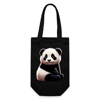 Panda - Geschenkbeutel für Flaschen - Schwarz - Vorne