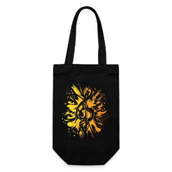 Clé de musique explosion couleurs icône logo - Sac à bouteille - noir - Devant