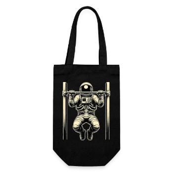 Calisthenics Astronaut Pull-ups Gift - Gift Bag for Bottles - black - Front