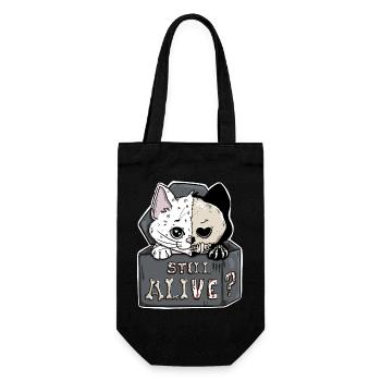 Le chat de Schrödinger – Toujours vivant Halloween - Sac à bouteille - noir - Devant