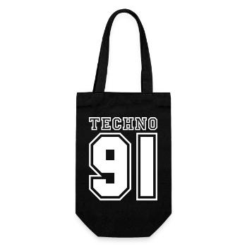 TECHNO 91 - Geschenkbeutel für Flaschen - Schwarz - Vorne