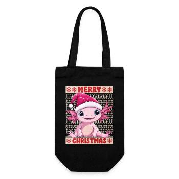 Axolotl Ugly Christmas Christmas Cute - Gift Bag for Bottles - black - Front