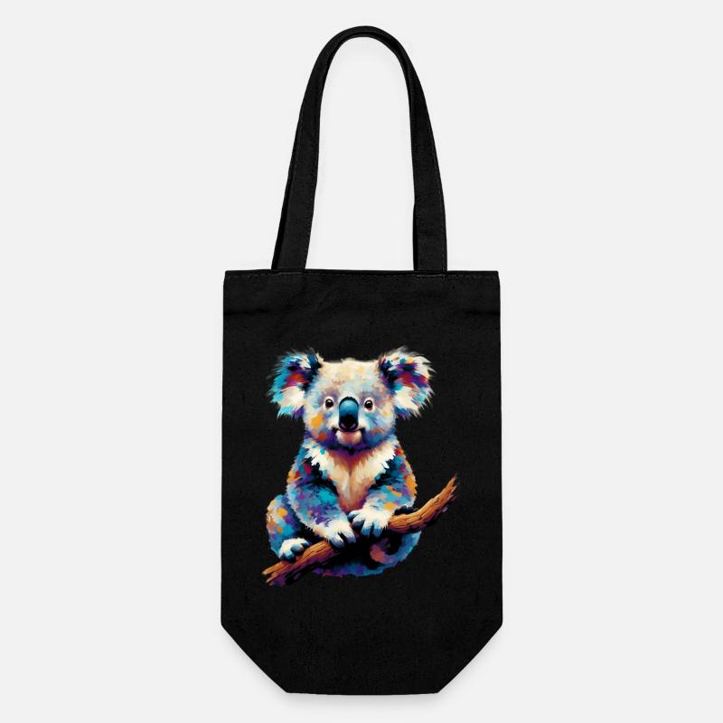 Koala - Geschenkbeutel für Flaschen - Schwarz