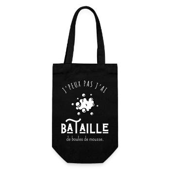 J’peux pas j’ai bataille de boules de mousse - Sac à bouteille - noir - Devant