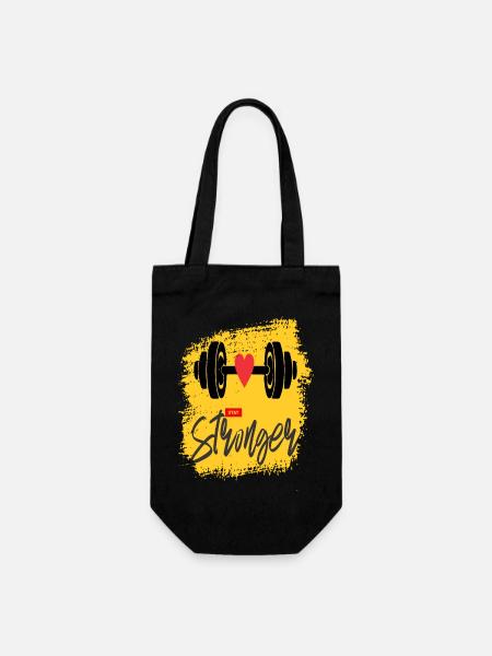 stronger, GYM, fitness - Sac à bouteille - noir