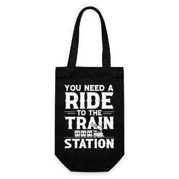 Train Lover Locomotive Model Railway - Gift Bag for Bottles - black - Front