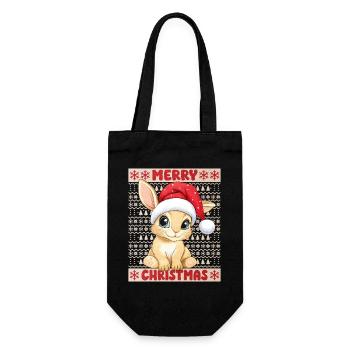 Bunny Rabbit Ugly Christmas Christmas Xmas Cute - Gift Bag for Bottles - black - Front