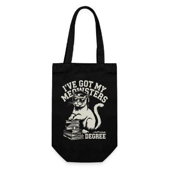 Funny cat design for students - Gift Bag for Bottles - black - Front