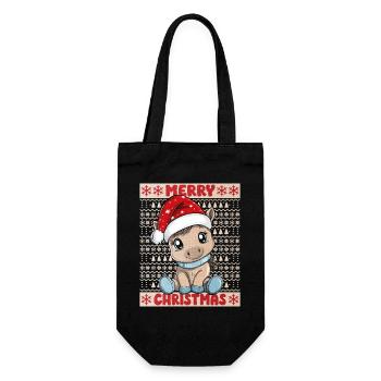 Horse Christmas Cute Cute Christmas - Gift Bag for Bottles - black - Front
