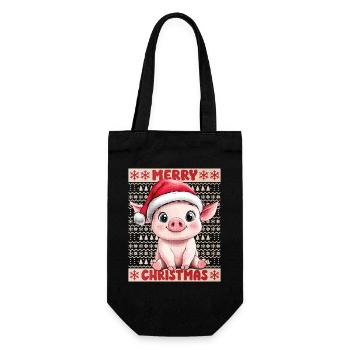 Cochon Sow Noël Mignon Noël - Sac à bouteille - noir - Devant
