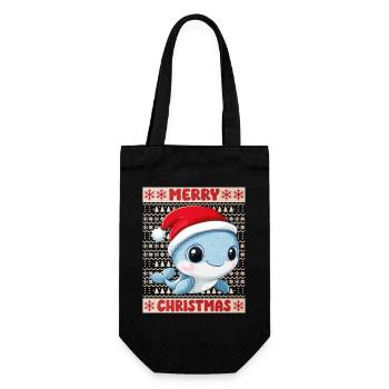 Whale Blue Whale Ugly Christmas Christmas Xmas Sweet - Gift Bag for Bottles - black - Front