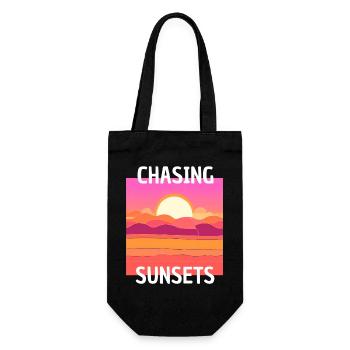 SUNSET DESIGN - Gift Bag for Bottles - black - Front