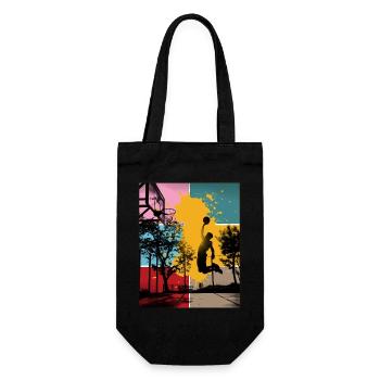 Basketball Basketballer Spieler Fan Vintage Retro - Geschenkbeutel für Flaschen - Schwarz - Vorne