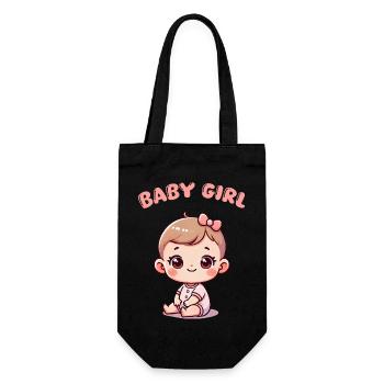 baby girl - Geschenkbeutel für Flaschen - Schwarz - Vorne