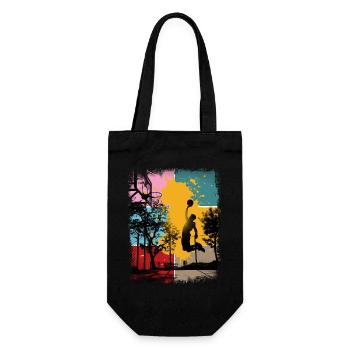 Basketball Basketballer Spieler Fan Vintage Retro - Geschenkbeutel für Flaschen - Schwarz - Vorne