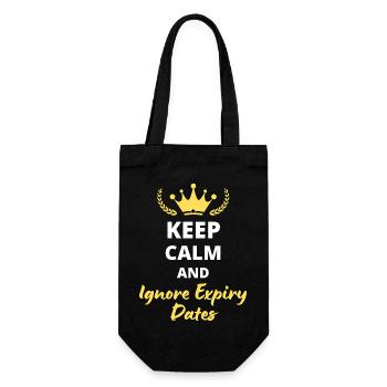 Keep Calm and Ignore Expiry Dates - Gift Bag for Bottles - black - Front