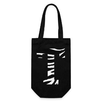 Lettre t zèbre - Sac à bouteille - noir - Devant