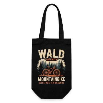 Mountainbike Downhill Berge Vintage Spruch - Geschenkbeutel für Flaschen - Schwarz - Vorne