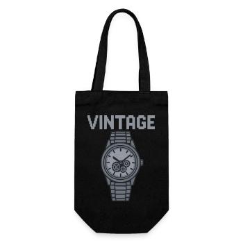 Une montre vintage argentée respire le flair - Sac à bouteille - noir - Devant