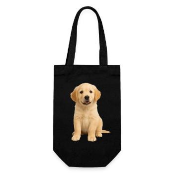 Golden Retriever puppy - Gift Bag for Bottles - black - Front