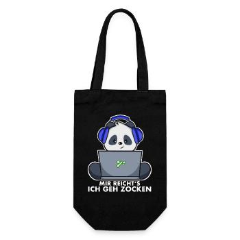 Gaming Panda - Mir reicht‘s ich geh zocken - Geschenkbeutel für Flaschen - Schwarz - Vorne