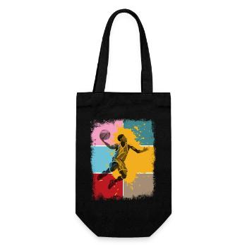 Basketball Basketballer Spieler Fan Vintage Retro - Geschenkbeutel für Flaschen - Schwarz - Vorne