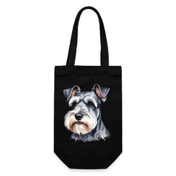 Zwergschnauzer - Geschenkbeutel für Flaschen - Schwarz - Vorne