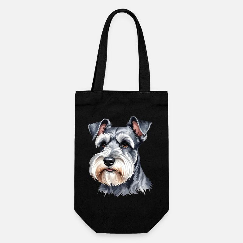 Zwergschnauzer - Geschenkbeutel für Flaschen - Schwarz