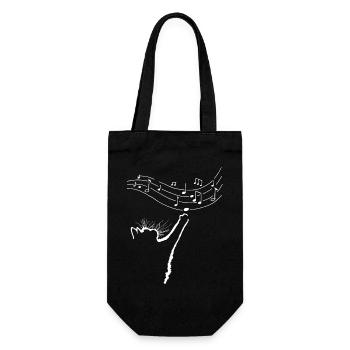 Music lover cat - Gift Bag for Bottles - black - Front