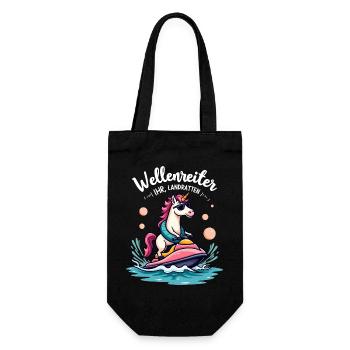 Cavalier de vague licorne rose - Sac à bouteille - noir - Devant