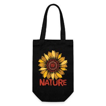 Nature Sunflower Illustration - Beautiful Flower Logo - Gift Bag for Bottles - black - Front