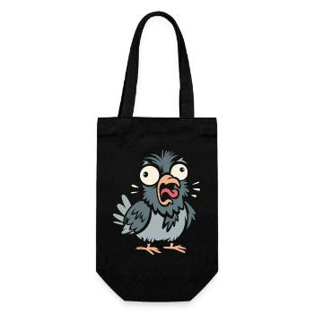 Lustige Taube als comic und cartoon für Vogelfans - Geschenkbeutel für Flaschen - Schwarz - Vorne