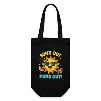 Sun's Out Puns Out – Funny Summer Sun - Gift Bag for Bottles - black - Front