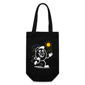 Ribbo court toute la journée en riant - Sac à bouteille - noir - Devant