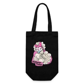 Hühner Girl - Geschenkbeutel für Flaschen - Schwarz - Vorne