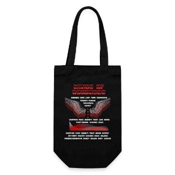 Ein auffälliges Design mit großen Engelsflügeln - Geschenkbeutel für Flaschen - Schwarz - Vorne