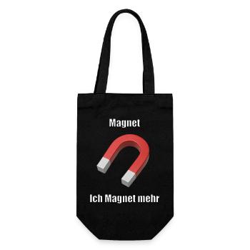 Magnet Meme T-Shirt – Lustiges deutsches Sprüche S - Geschenkbeutel für Flaschen - Schwarz - Vorne